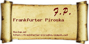 Frankfurter Piroska névjegykártya